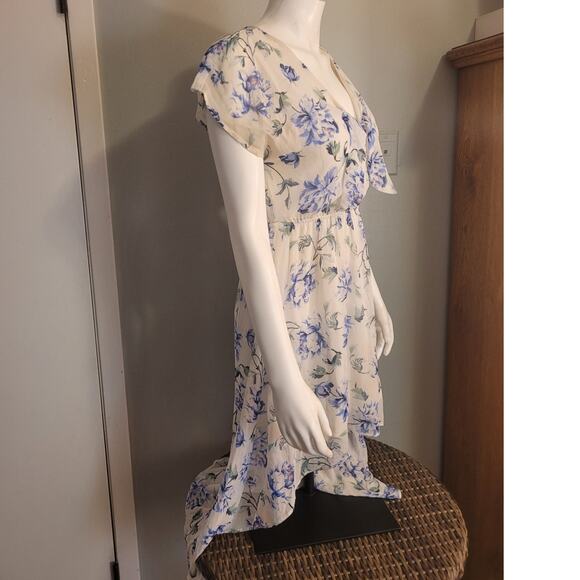 Lily Rose Blue Floral Hi Low Dress Sz S Cottagecore Fairy Garden Romantic - Picture 10 of 11